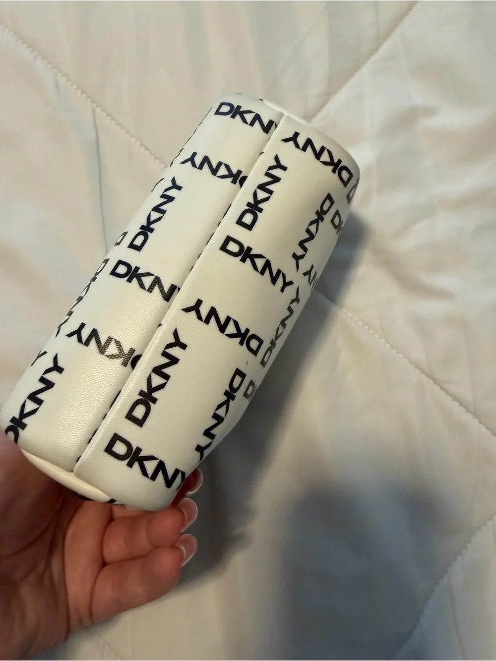 DKNY White and Black Logo Cosmetic Case